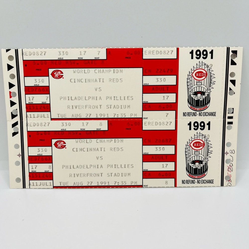 1991 World Champion Cincinnati Reds VS Philadelphia Phillies Riverfront Stadium